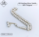 Orijinal 925 Gümüş (Chandi) Tesbih | 6MM ve 7MM Boncuk Boyutu | 33x Sayım!