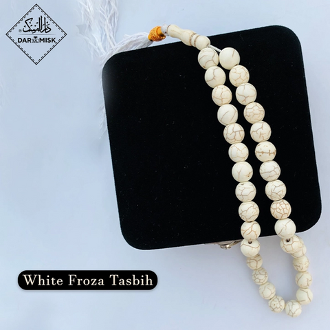 Beyaz Feroza Taş Tesbih | 10MM Boncuk Boyutu | 33x Sayım!📿
