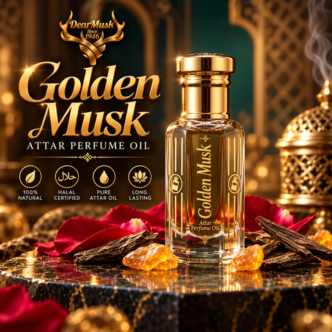 Golden Musk Attar Perfume Oil | Luxury Alcohol-Free Fragrance | 12ml