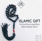 Black Aqeeq Stone Tasbih |  Medium Size Beads | 100x Counts!📿