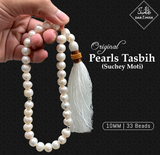 Tasbih de perlas blancas reales | Tamaño de cuentas de 10 mm | ¡33 unidades!📿