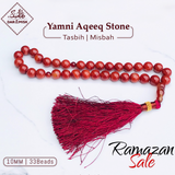 Yamni Aqeeq Stone Tasbih |  Large Size Beads | 33x Counts!📿