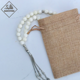 Tasbih de madreperla natural (piedras Sadaf) de 10 mm | ¡33 unidades!