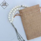 Tasbih de madreperla natural (piedras Sadaf) de 10 mm | ¡33 unidades!