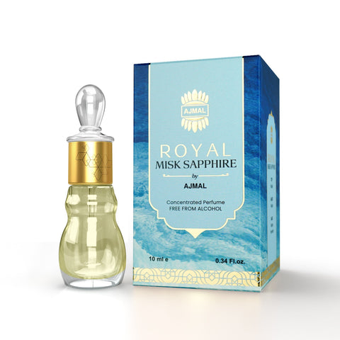 10ml Sapphire Fragrance ROYAL-MISK-SAPPHIRE Non-Alcoholic Attar for Unisex | Ajmal Perfumes🥇