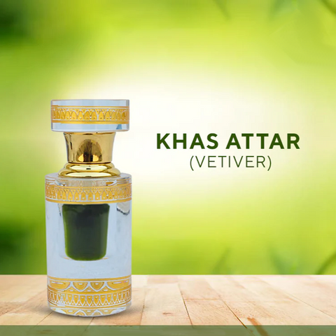 100% Pure Kannauj-Indian Vetiver Khass - Ruh-Al-Khus Oil - Qadeemi Vintage Cool & Fresh Essential Oil - 12ml!🥇